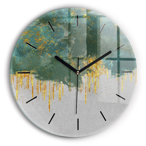 Round glass clock Decorative pattern