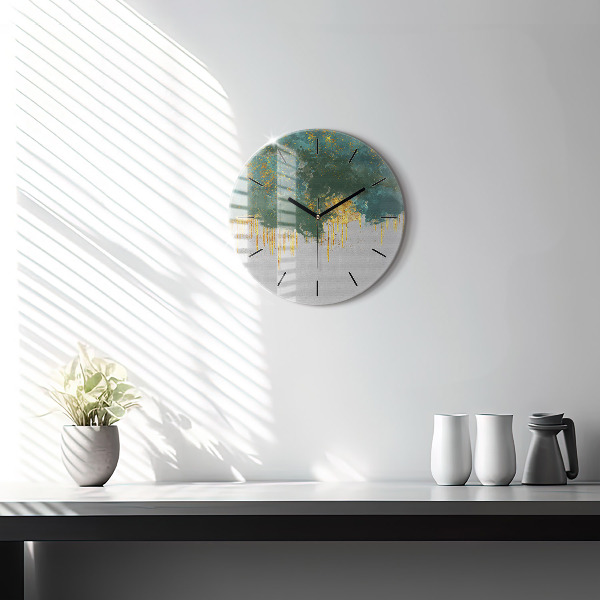 Round glass clock Decorative pattern