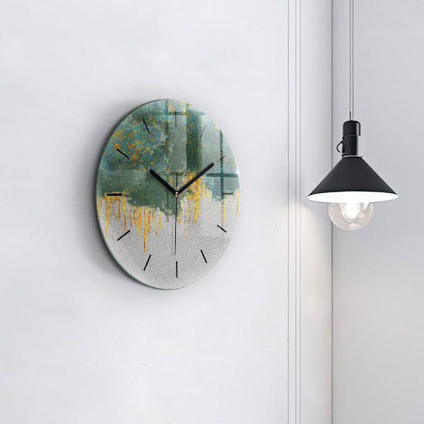 Round glass clock Decorative pattern