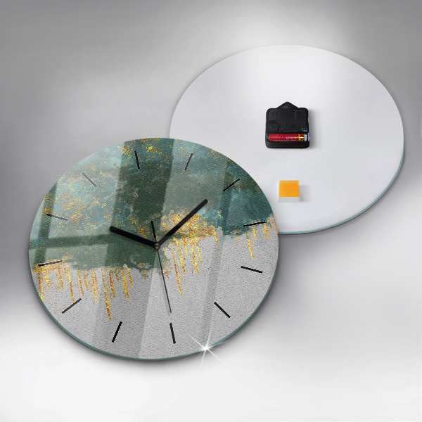 Round glass clock Decorative pattern