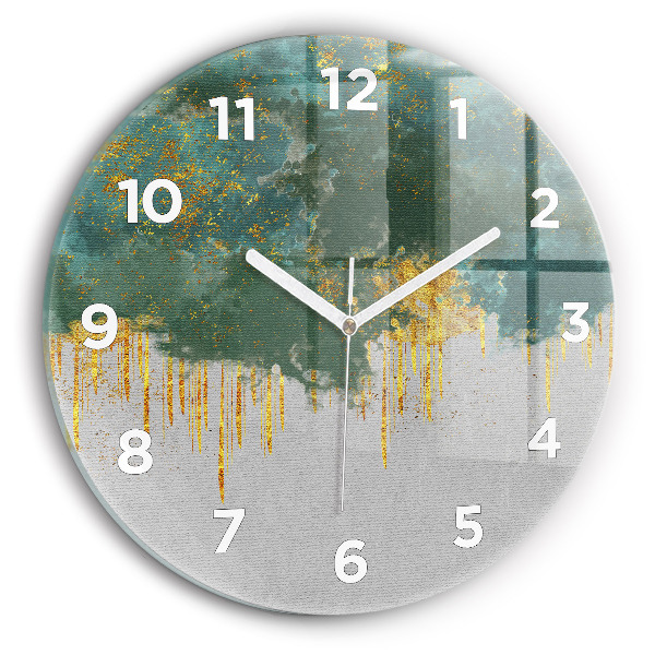 Round glass clock Decorative pattern