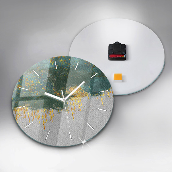Round glass clock Decorative pattern