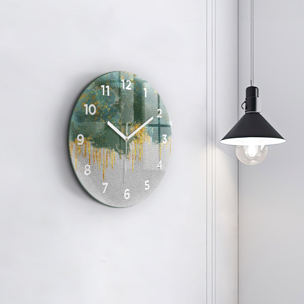 Round glass clock Decorative pattern