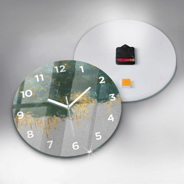 Round glass clock Decorative pattern