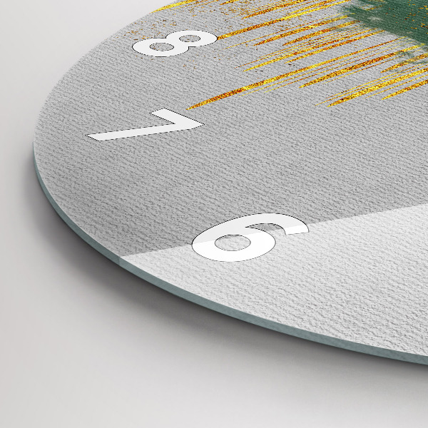 Round glass clock Decorative pattern