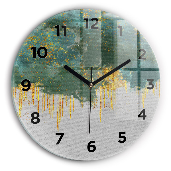 Round glass clock Decorative pattern