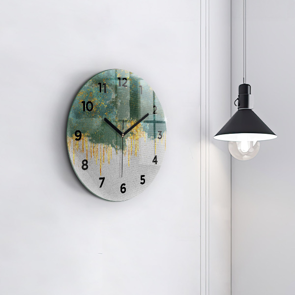 Round glass clock Decorative pattern