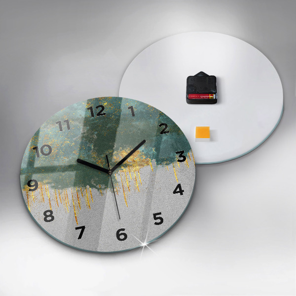Round glass clock Decorative pattern