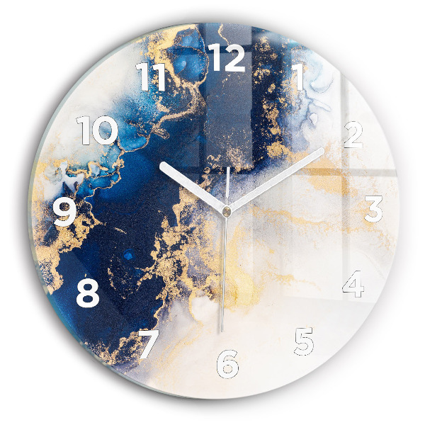 Round glass clock Marble pattern