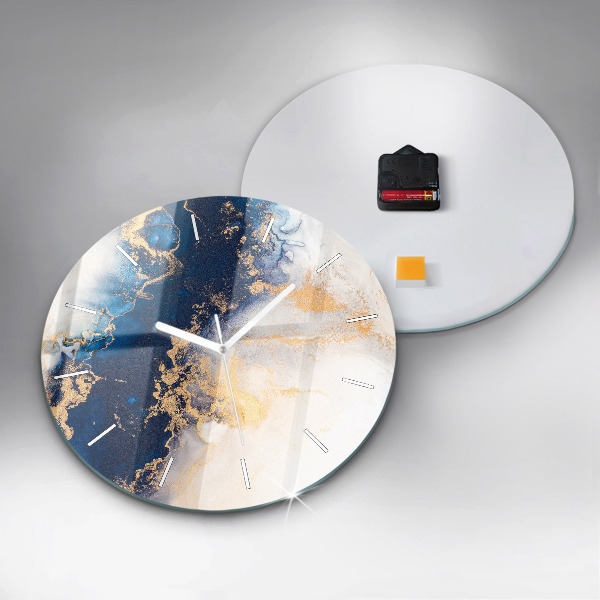 Round glass clock Marble pattern
