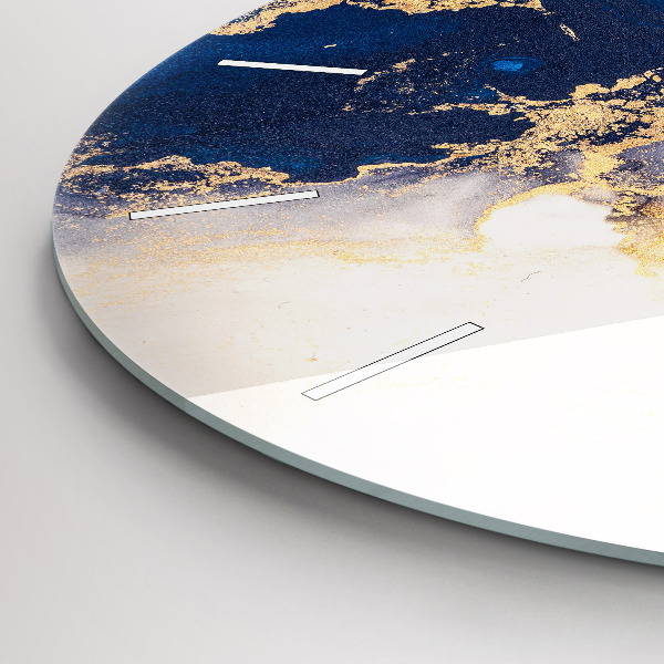 Round glass clock Marble pattern