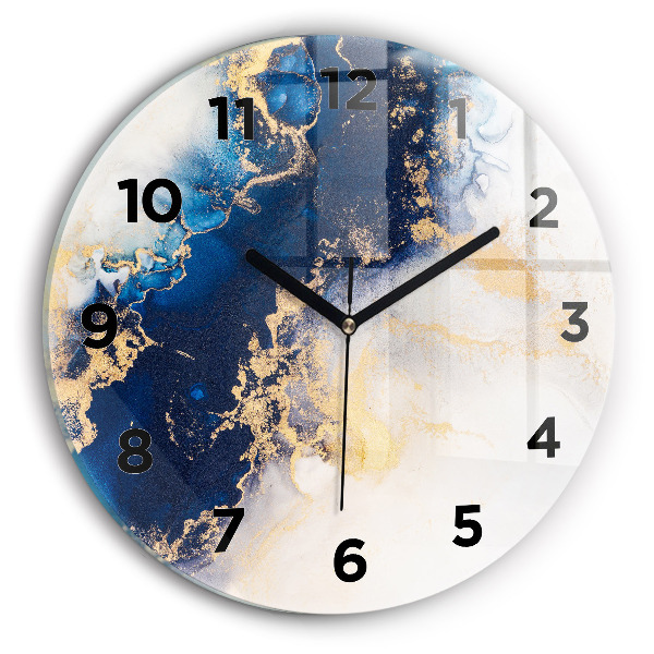 Round glass clock Marble pattern