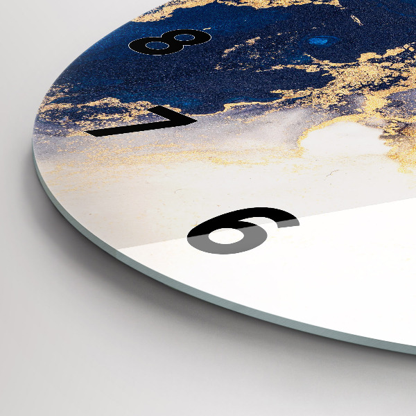 Round glass clock Marble pattern