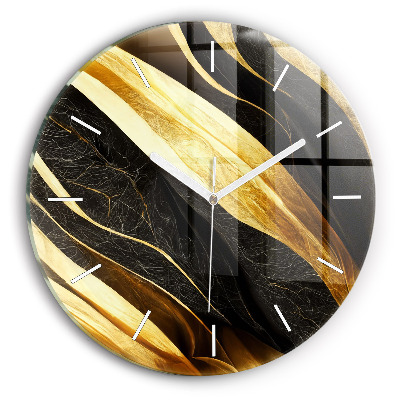 Round glass clock Elegant abstraction