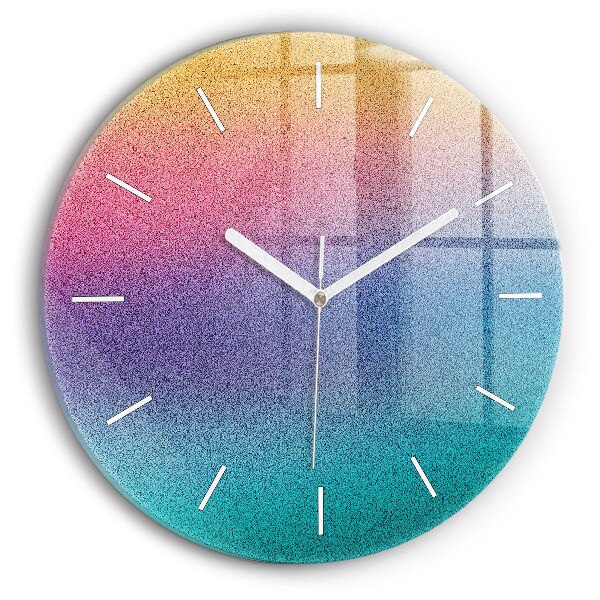 Round glass clock Gradient pattern