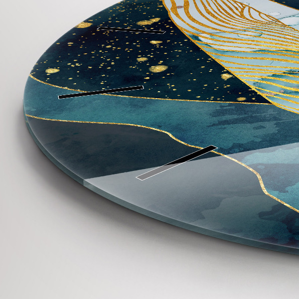 Round glass clock Abstract whale