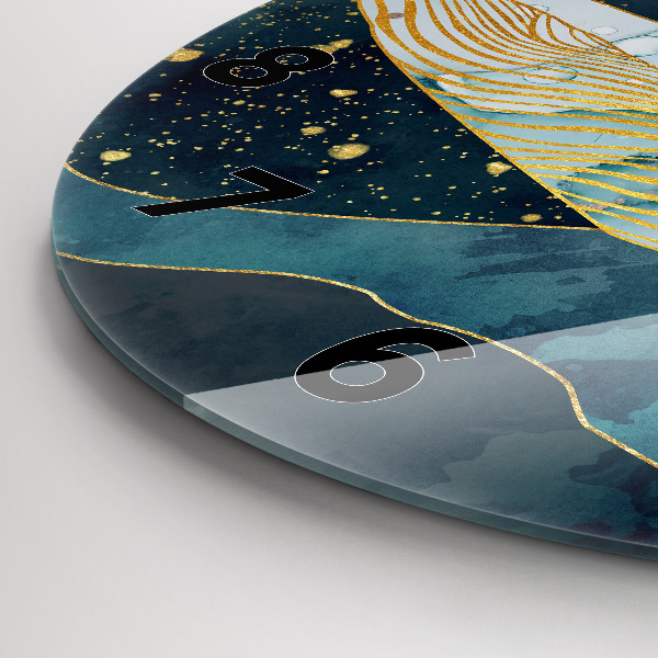 Round glass clock Abstract whale
