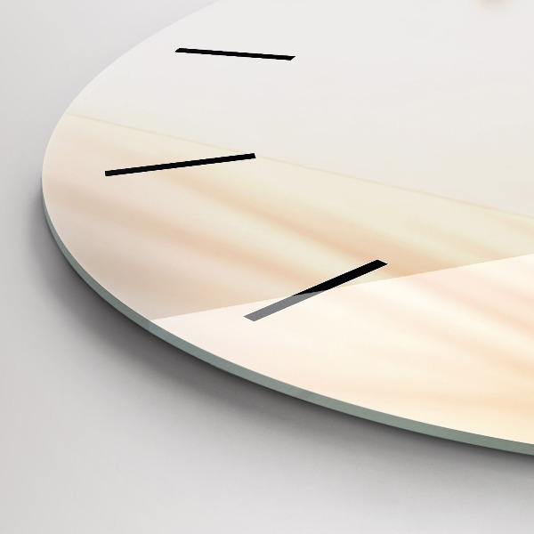 Round glass clock Creamy abstraction