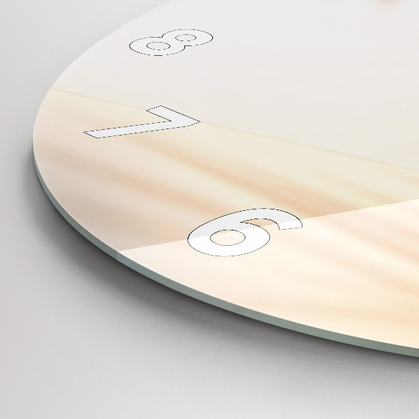 Round glass clock Creamy abstraction