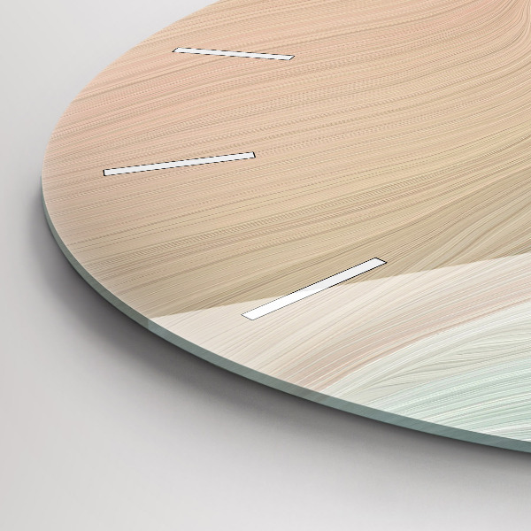 Round glass clock Wave abstraction