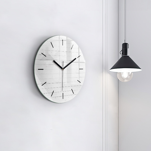 Round glass clock Wooden panels pattern