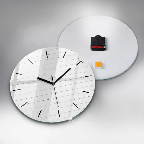 Round glass clock Wooden panels pattern