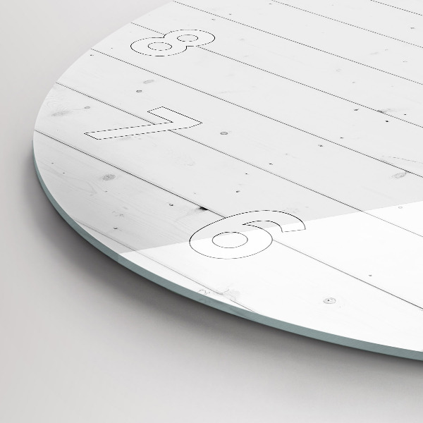 Round glass clock Wooden panels pattern