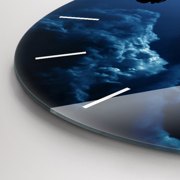 Round glass clock Great Galaxy
