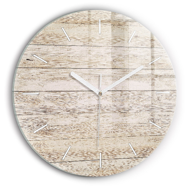 Round glass clock Wooden panels