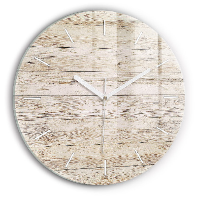 Round glass clock Wooden panels