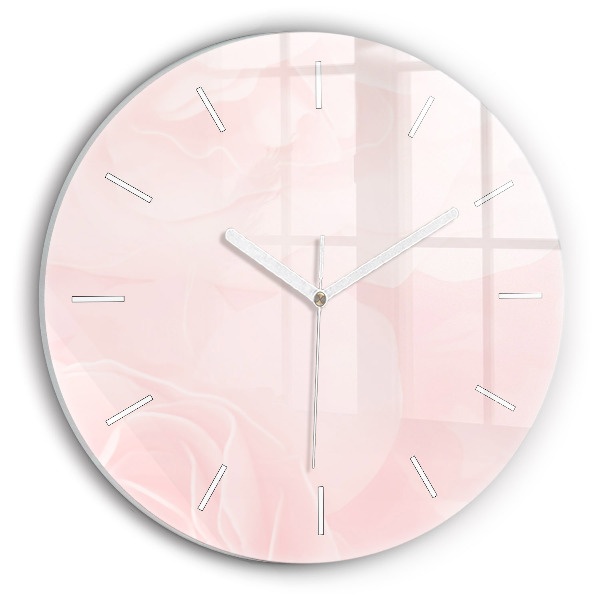 Round glass clock Roses