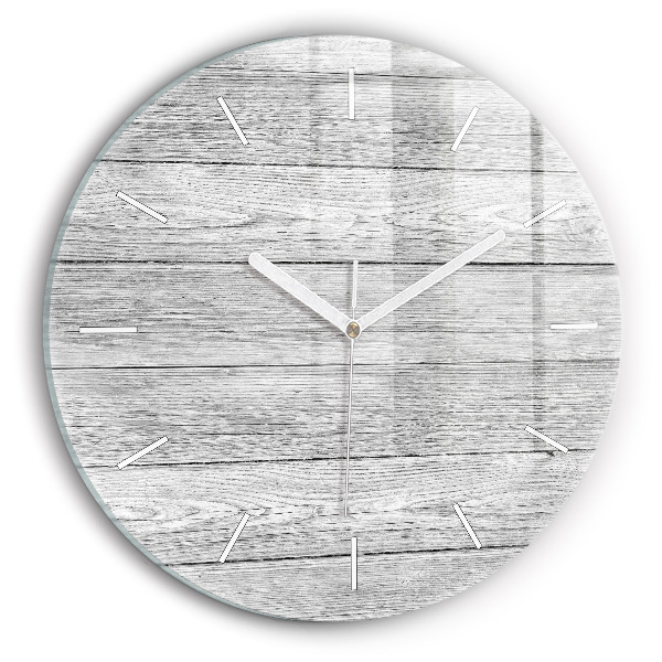 Round glass clock Wooden panels