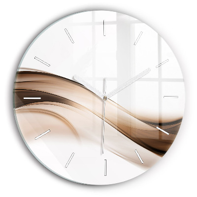 Round glass clock Abstraction line