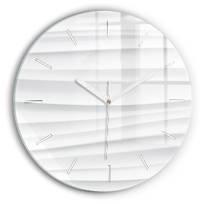 Round glass clock Waves texture