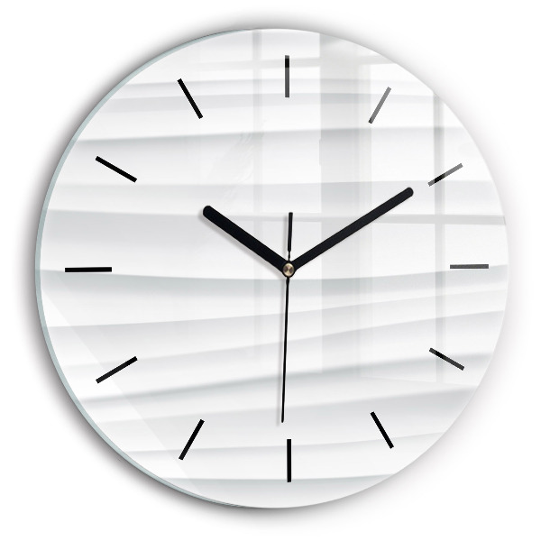 Round glass clock Waves texture