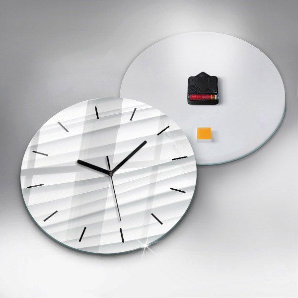 Round glass clock Waves texture