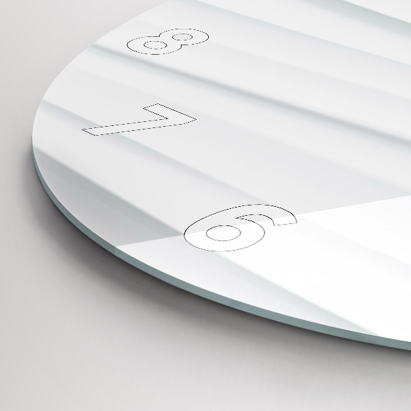 Round glass clock Waves texture