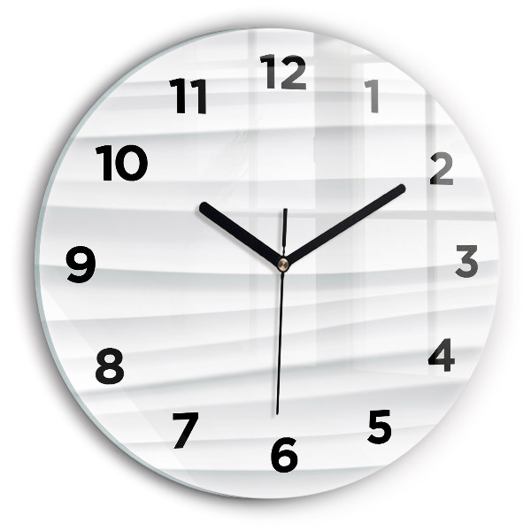 Round glass clock Waves texture