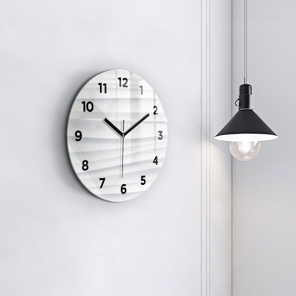 Round glass clock Waves texture