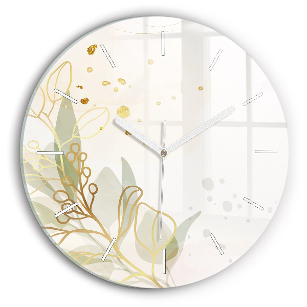 Round glass clock Pastel abstraction