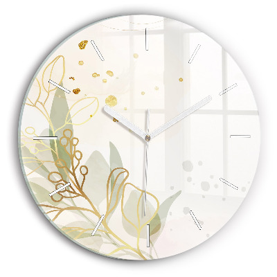 Round glass clock Pastel abstraction