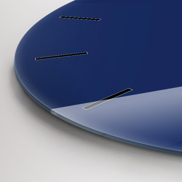 Round glass clock Navy blue color
