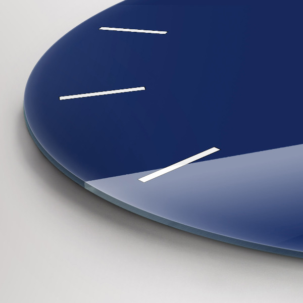 Round glass clock Navy blue color