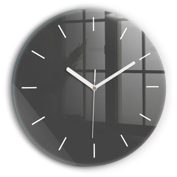 Round glass clock Color gray