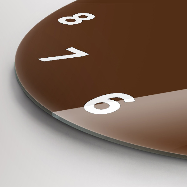 Round glass clock Brown