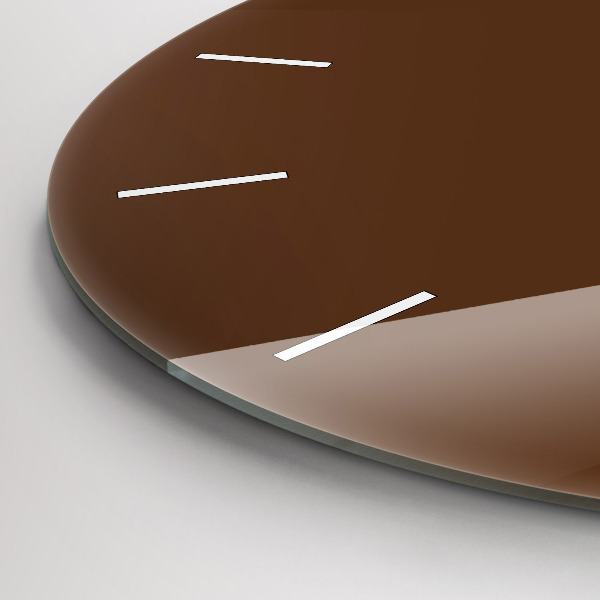 Round glass clock Brown