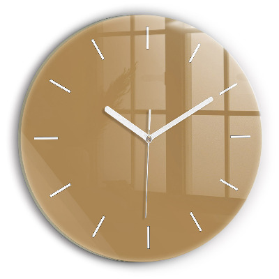 Round glass clock Beige