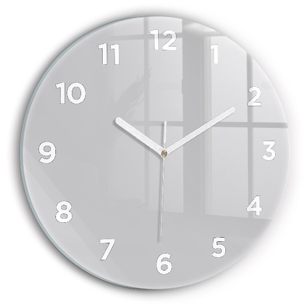 Round glass clock Light Gray