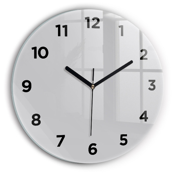 Round glass clock Light Gray