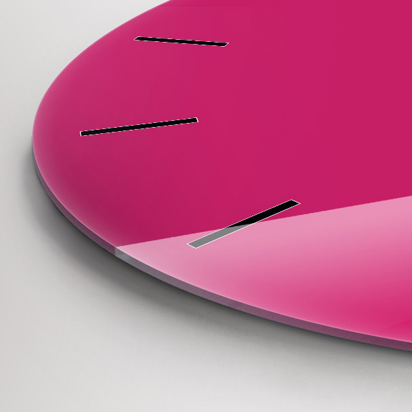 Round glass clock Pink